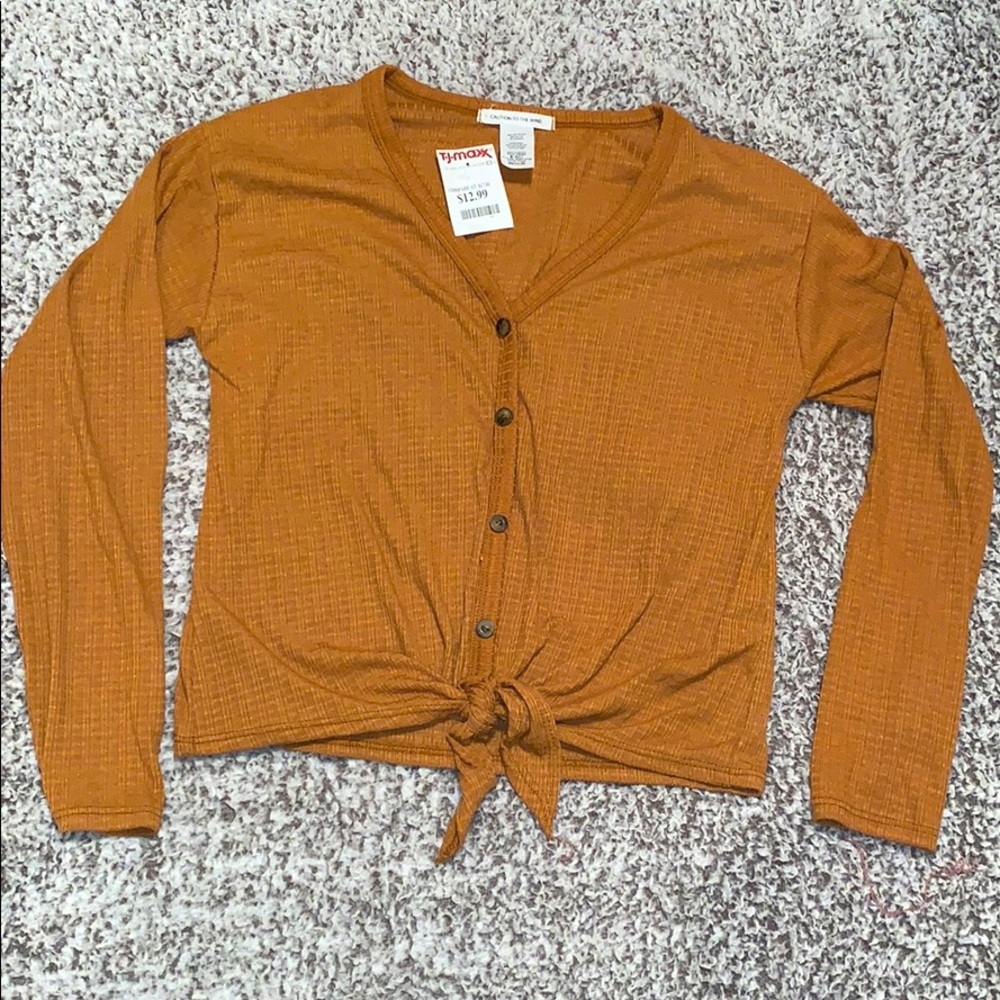 Burnt Orange tied off top